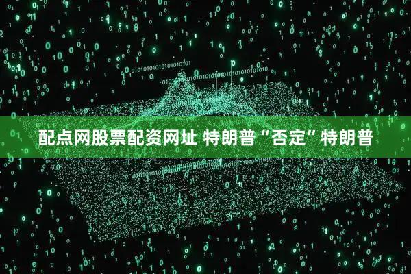 配点网股票配资网址 特朗普“否定”特朗普